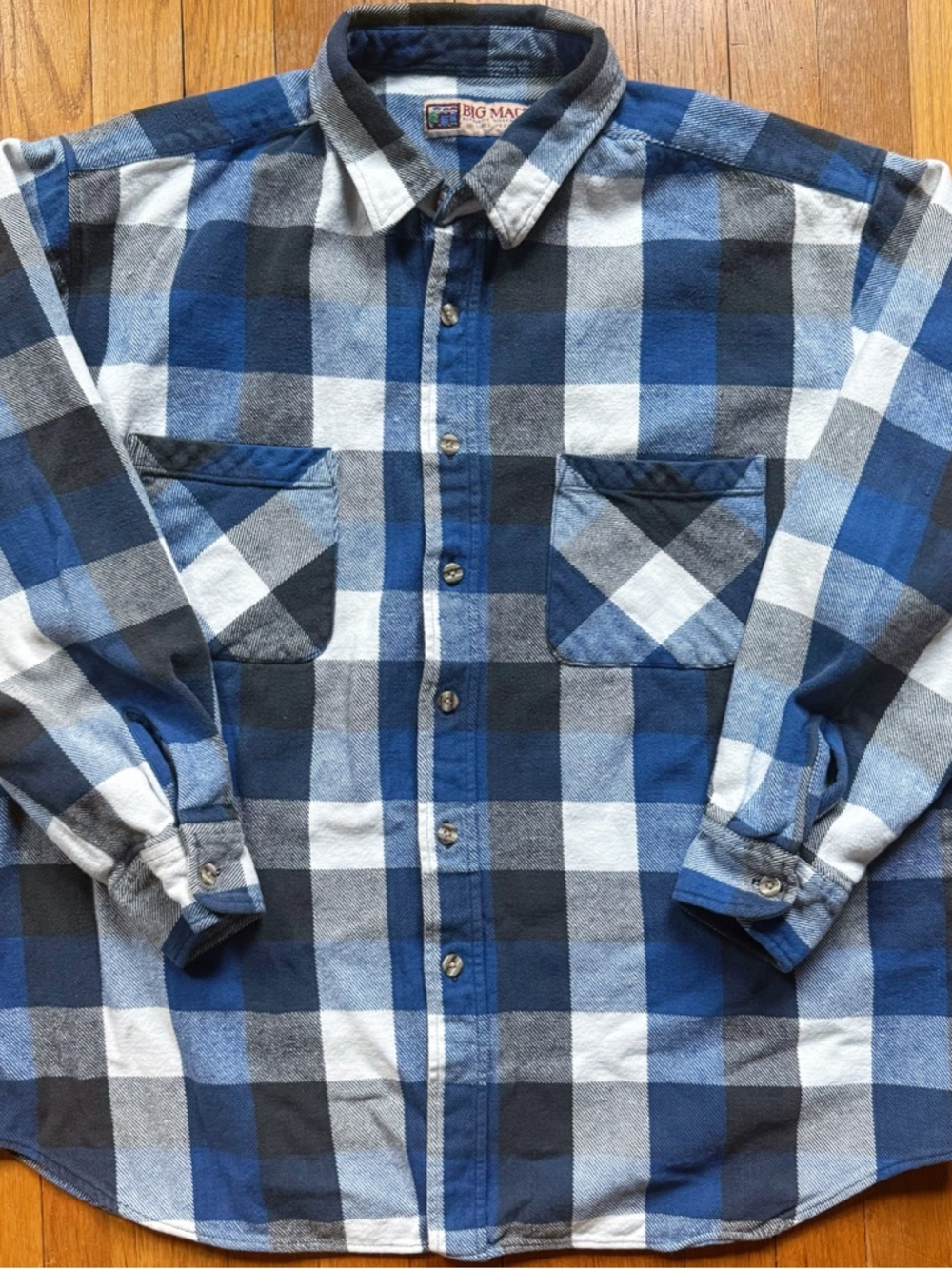 Vintage 1990’s Big Mac Button-up Plaid Checkered Flannel Work Shirt